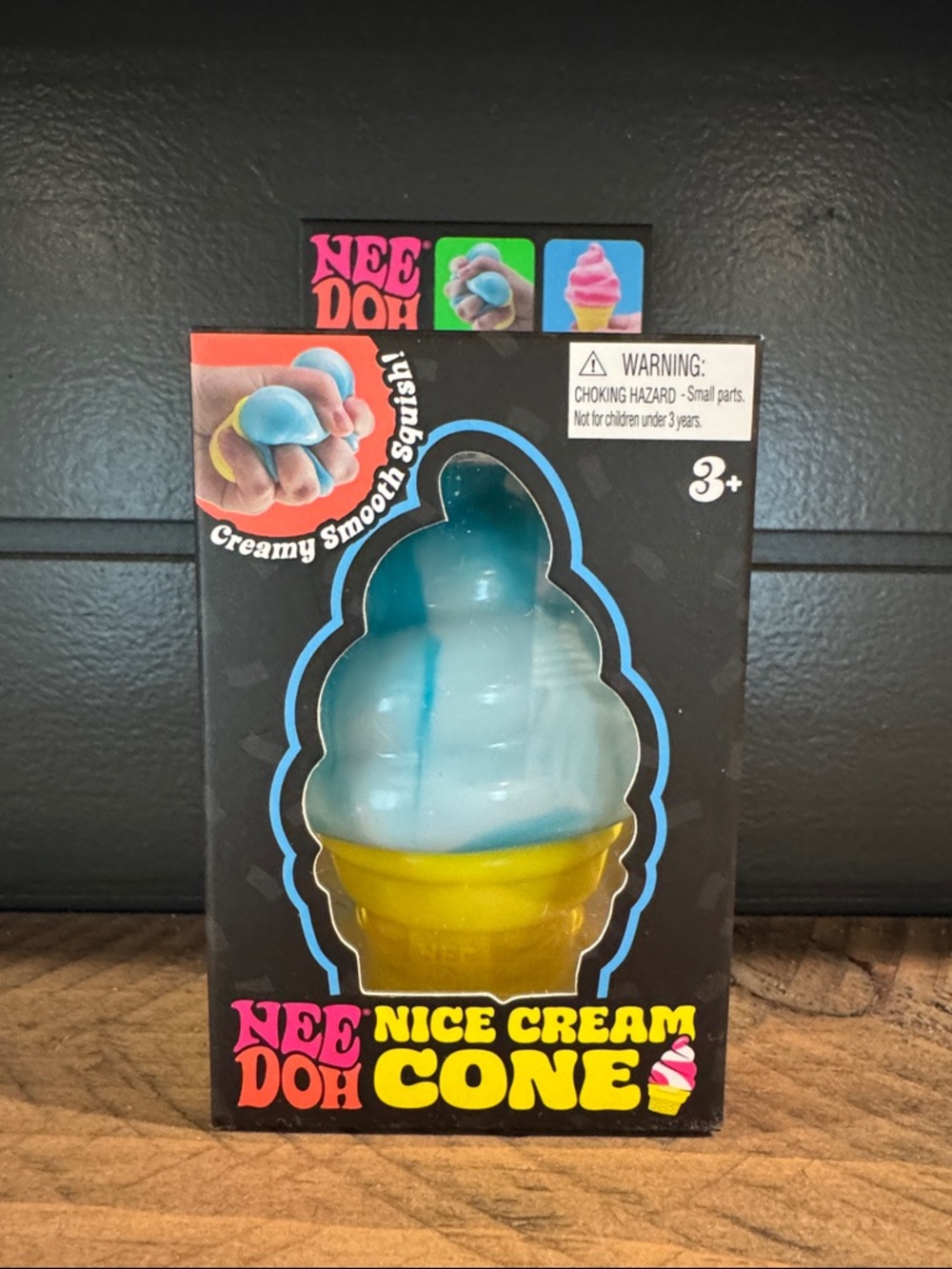 Brand new NeeDoh Nice Cream Cone Squishy - Light Blue & Yellow